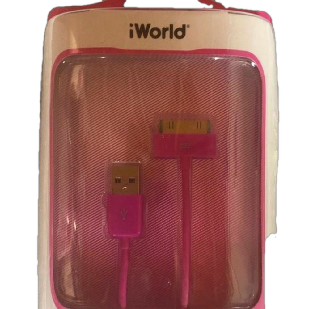 Usb cable for iPod, iphone, iPad & computer.NWT, pink. Easy to sync all devices